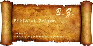 Bikfalvi Zoltán névjegykártya